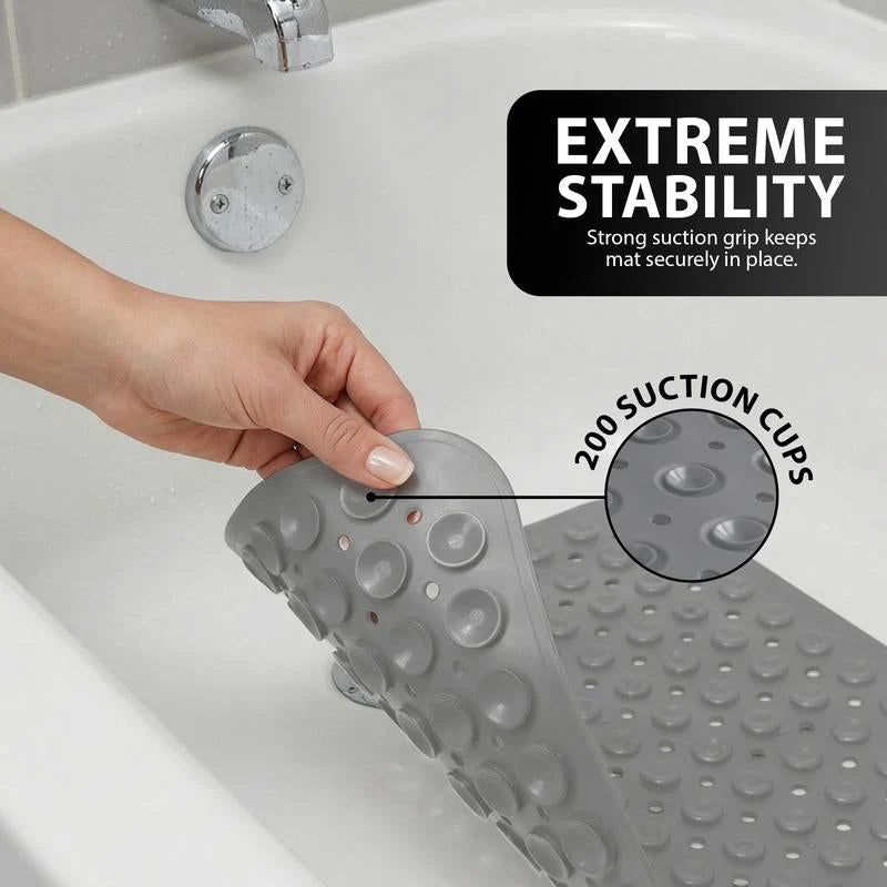 Bathtub Mat 200 Suction Cups Textured Anti-Slip & Drainage
