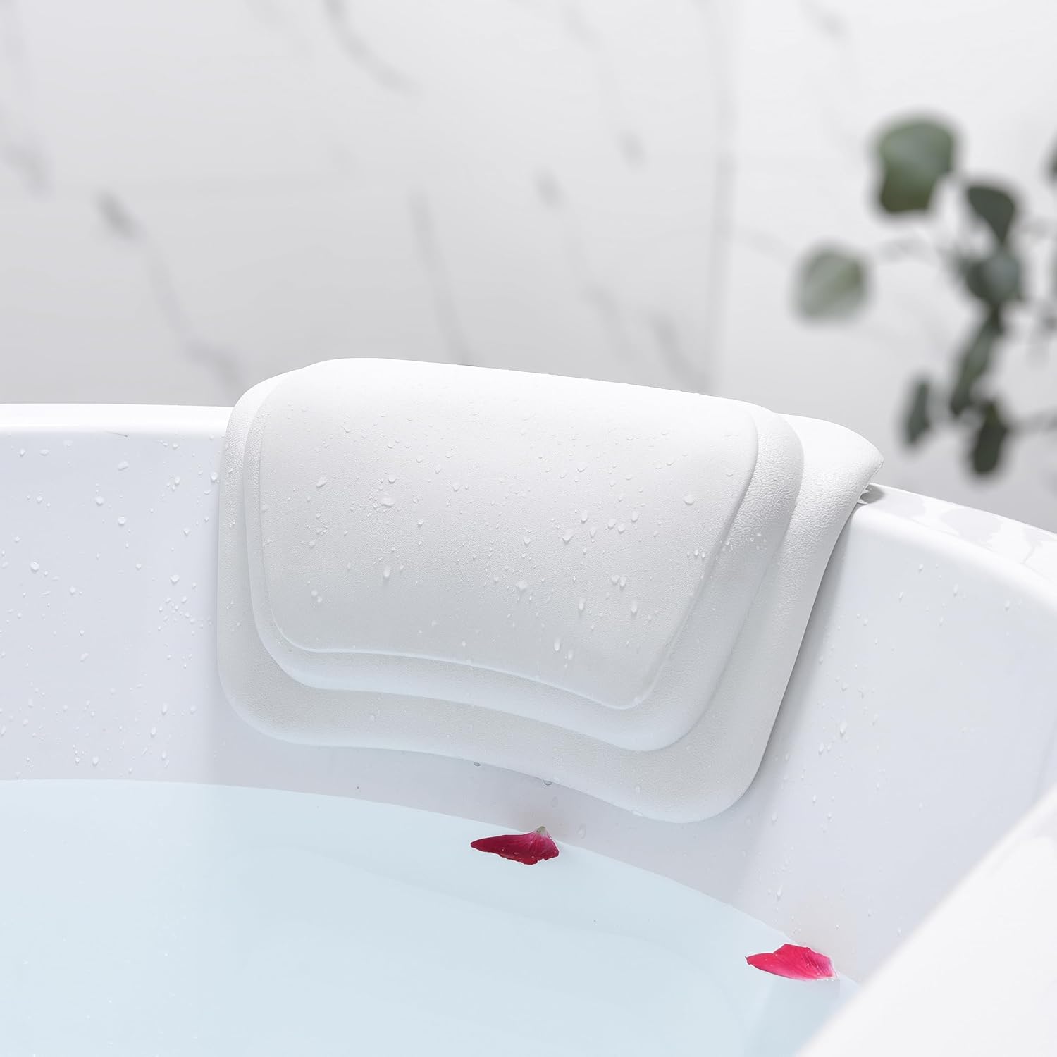 Bathtub Pillow Ergonomic Neck Support & Non-Slip Suction Cups