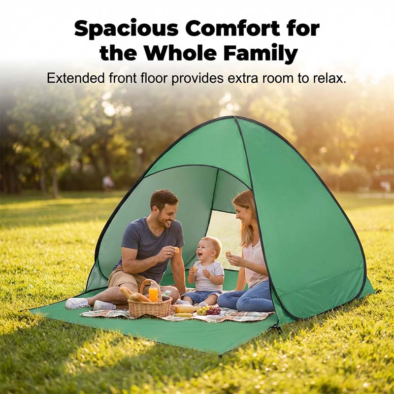 Beach Tent 1-Second Pop-Up Silver-Coated Oxford Fabric