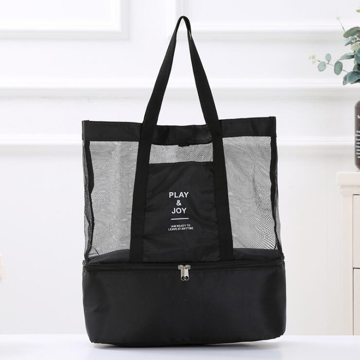 Beach Tote Mesh Top & Insulated Cooler