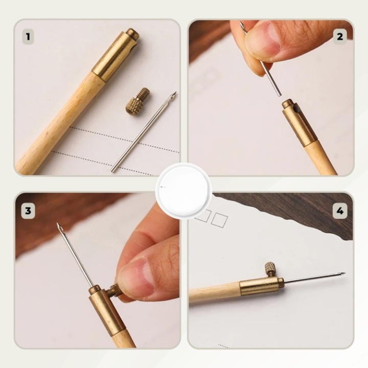 Bead Embroidery Kit Ergonomic Handle Stainless Needles 3 Sizes