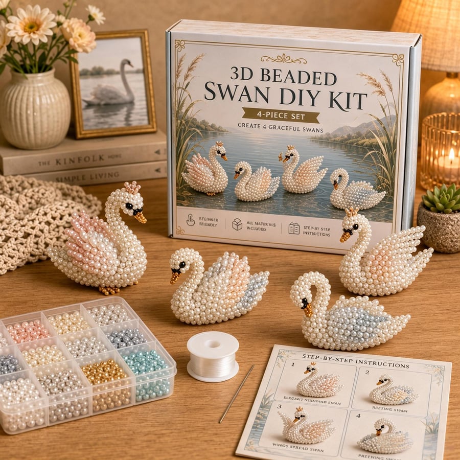 Bead Kit 3D Animal Figures Glass Beads & Thread