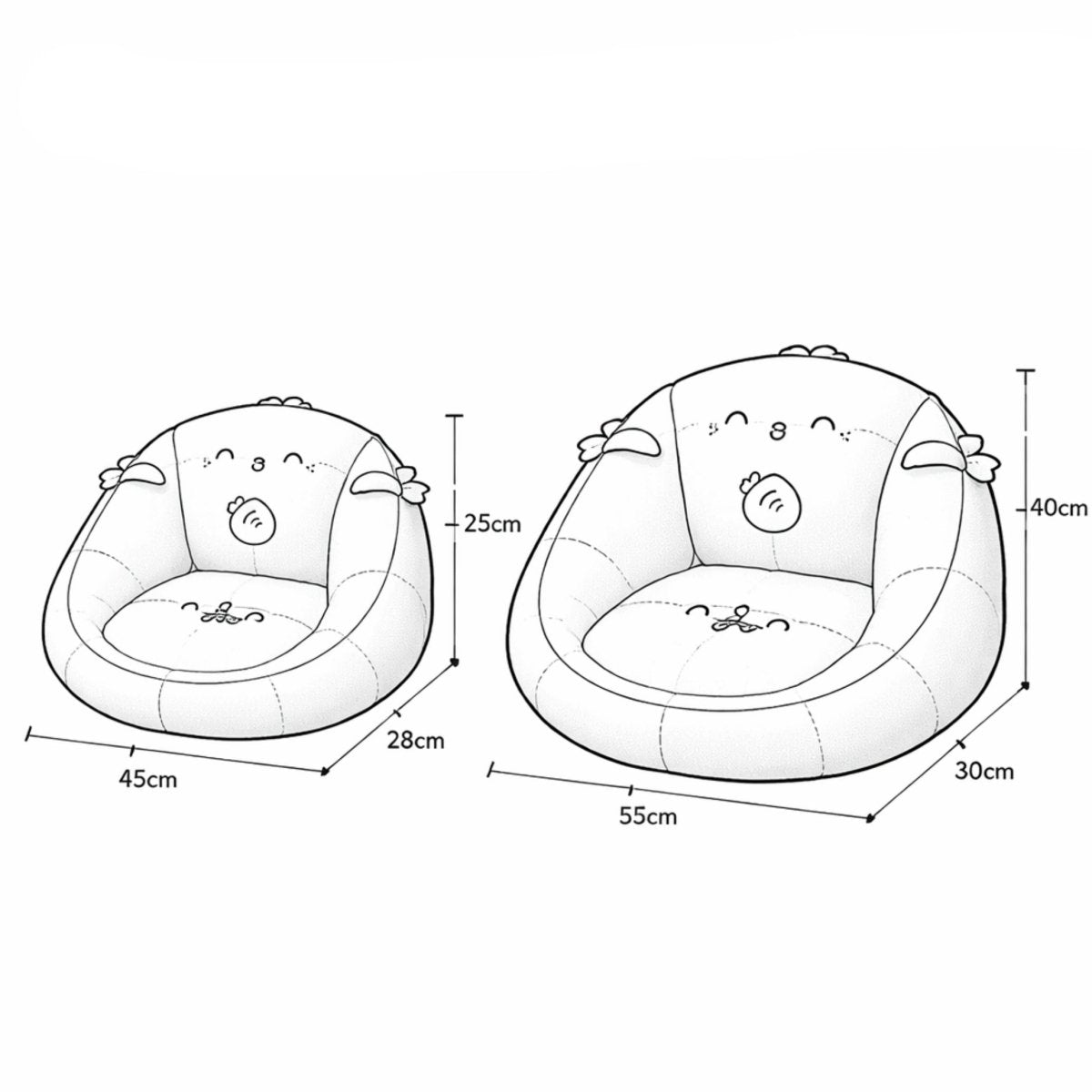 Bean Bag Chair Plush Velour Deep Seating Non-Slip Bottom