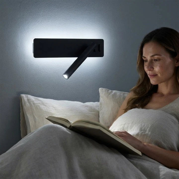 Bedroom Wall Light Dual LED Stepless Dimmable USB Charging