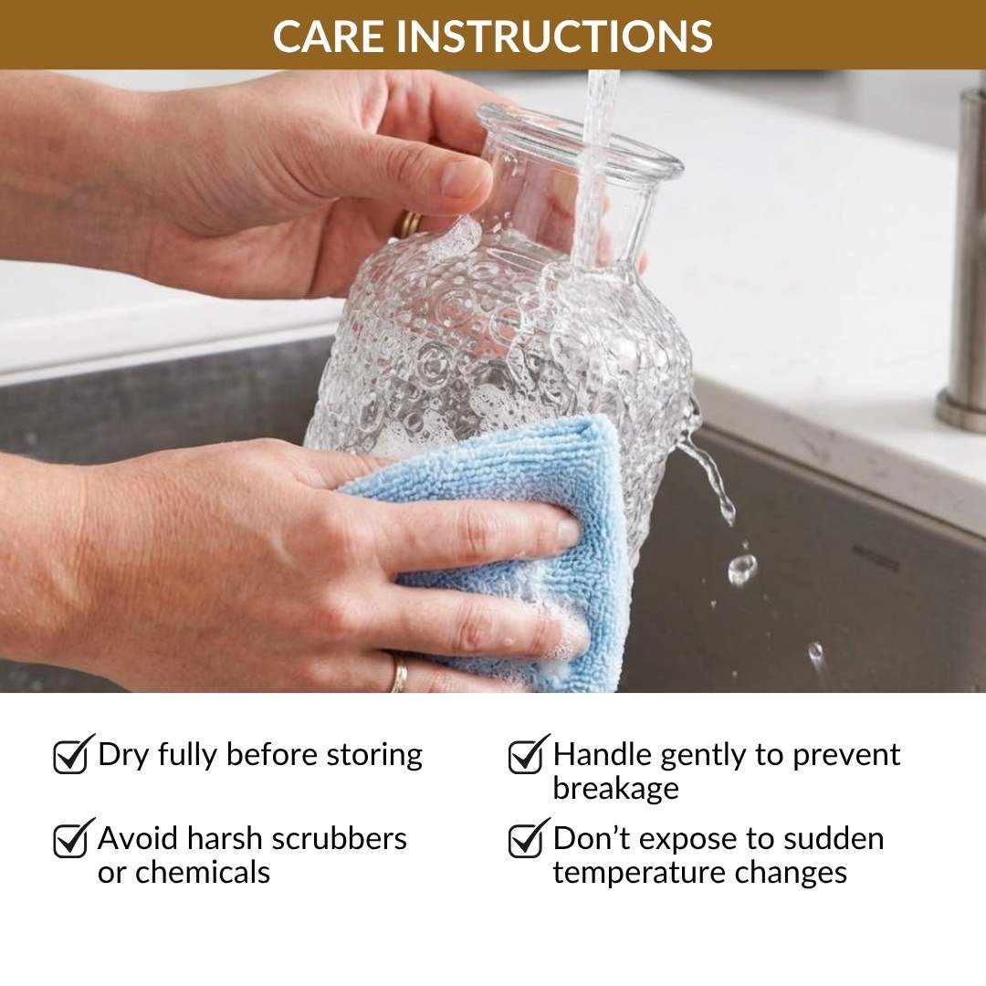 Bedside Carafe Set Stackable Glass Dishwasher-Safe