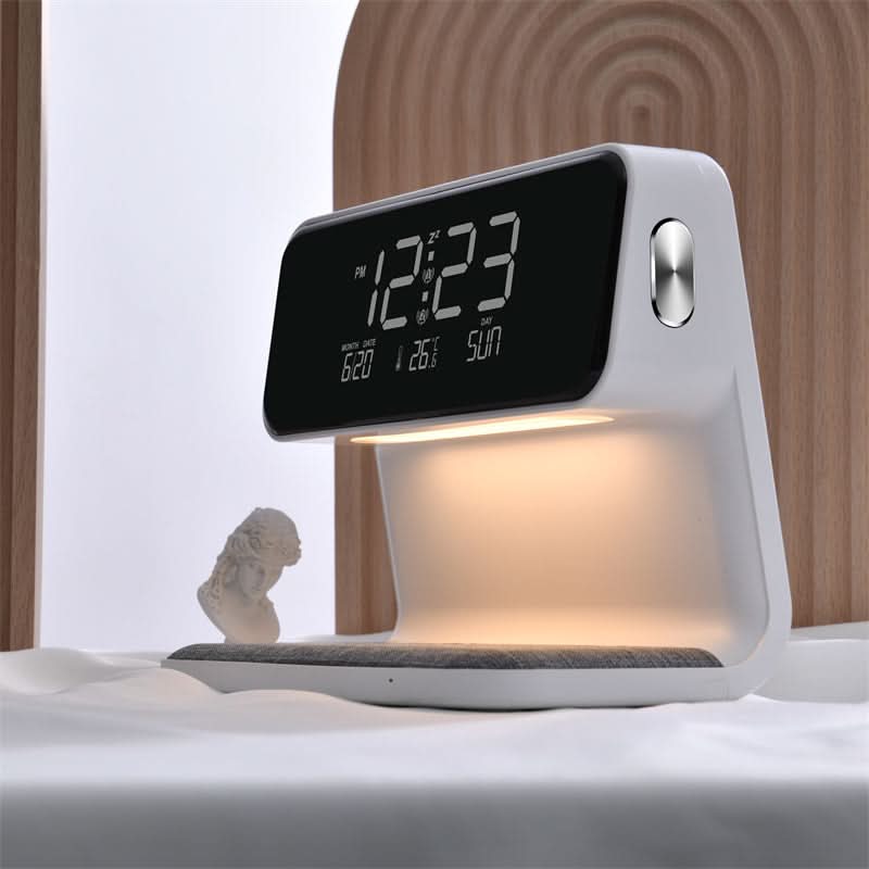 Bedside Lamp Touch Dimmable LED Wireless Charging Alarm Clock