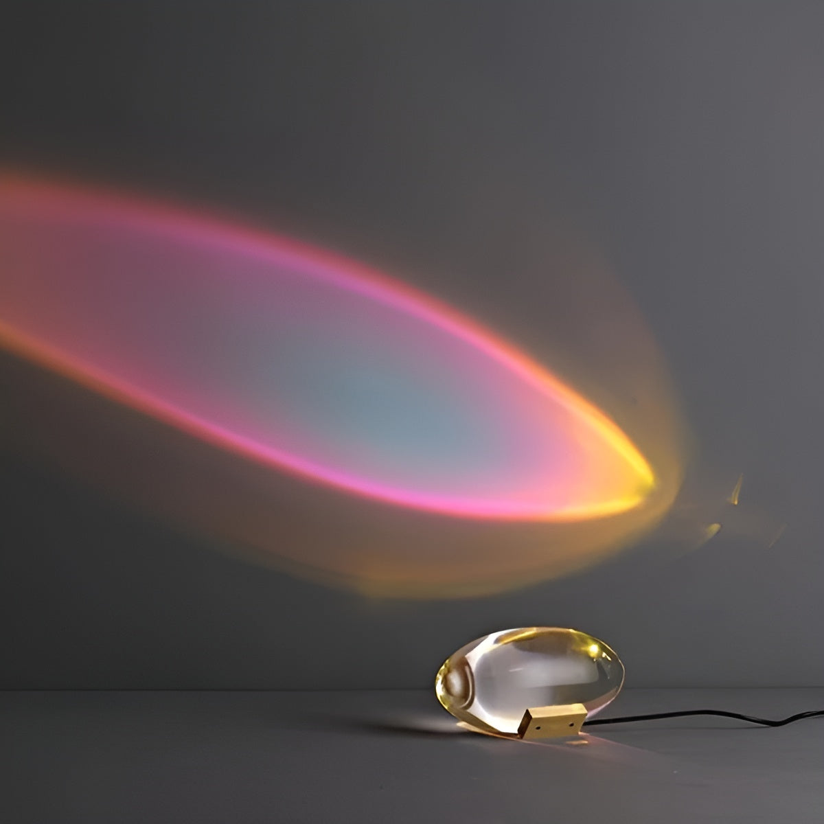 Bedside Lamp Warm Ambient Light Clear Glass