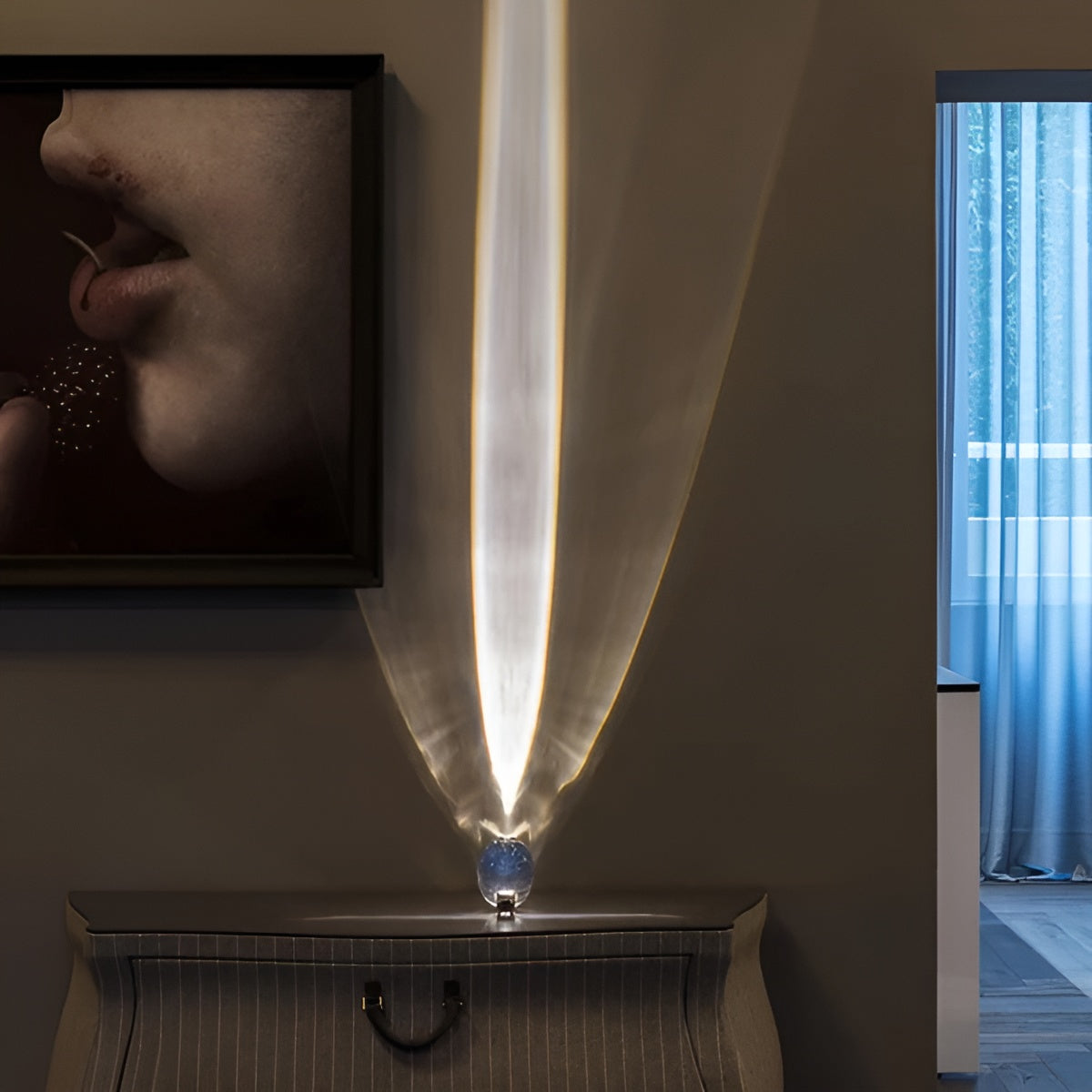 Bedside Lamp Warm Ambient Light Clear Glass