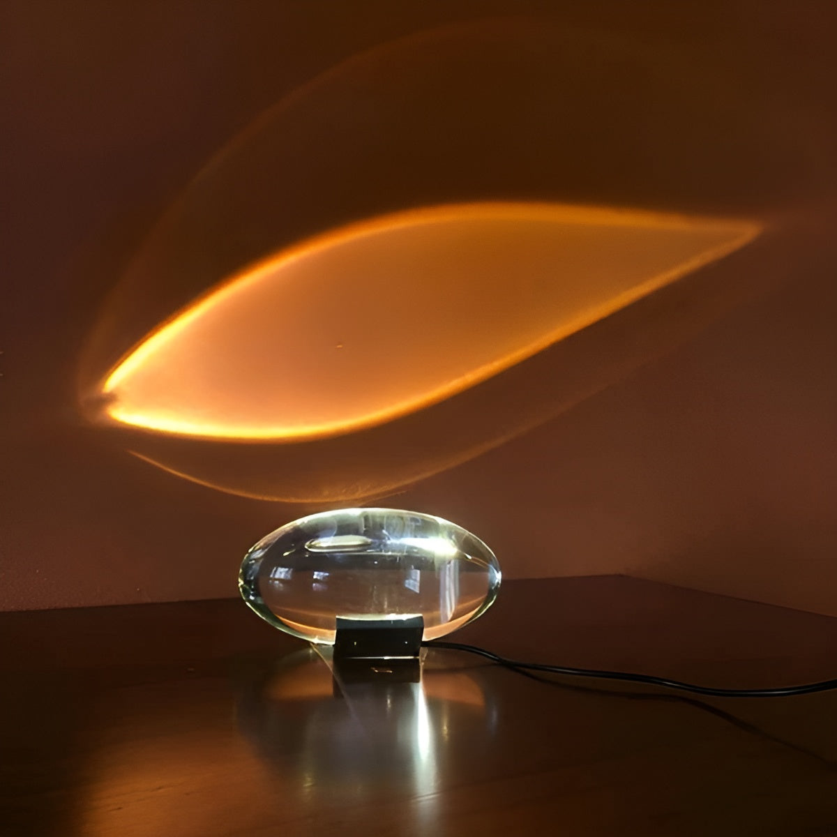 Bedside Lamp Warm Ambient Light Clear Glass
