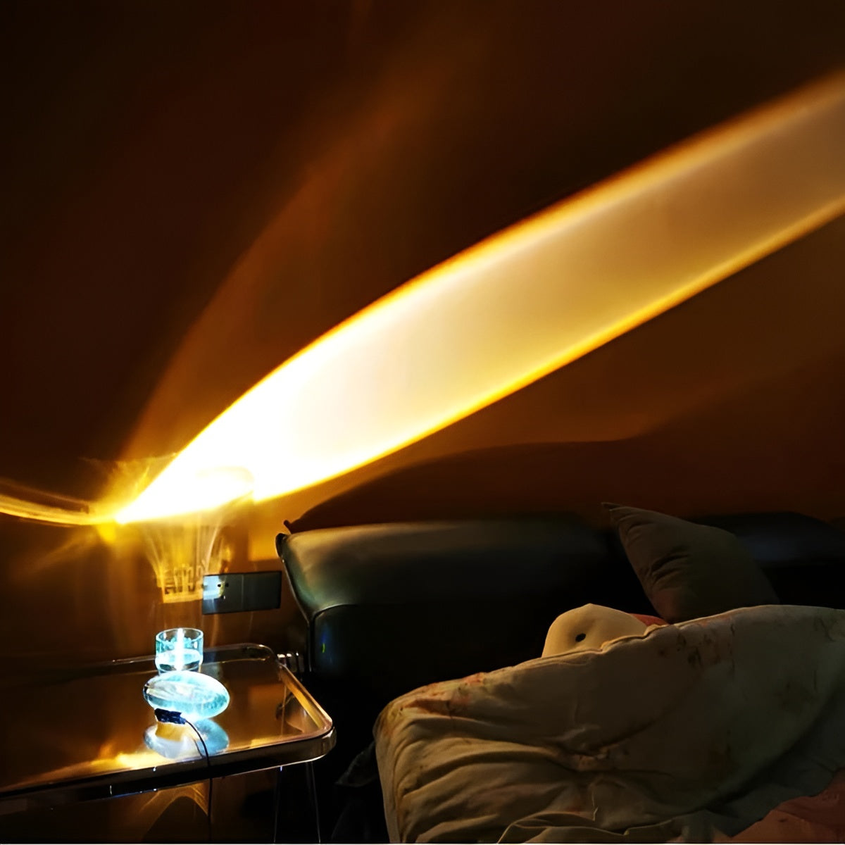 Bedside Lamp Warm Ambient Light Clear Glass