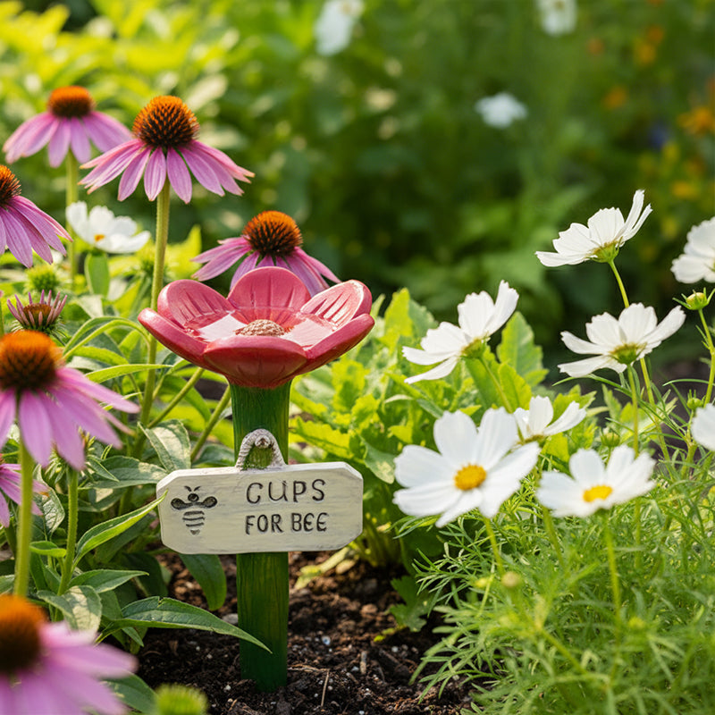 Bee & Butterfly Waterer Shallow Resin Bowl Stake