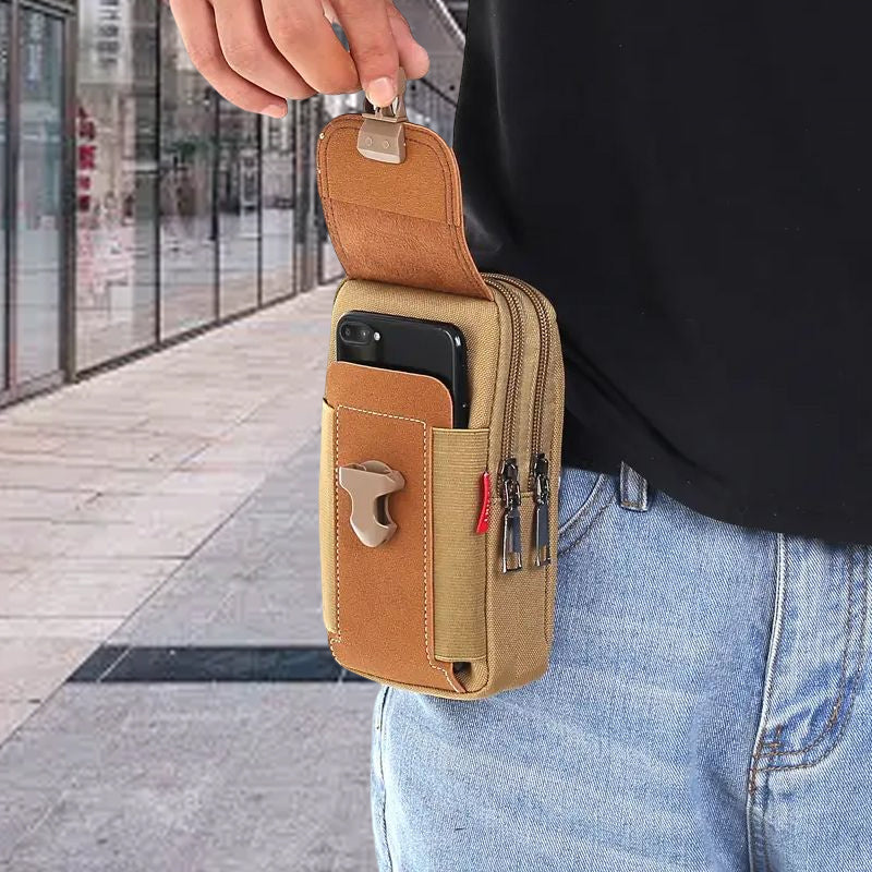 Belt Bag Water-Resistant Canvas Phone Pocket & Inner Organizer