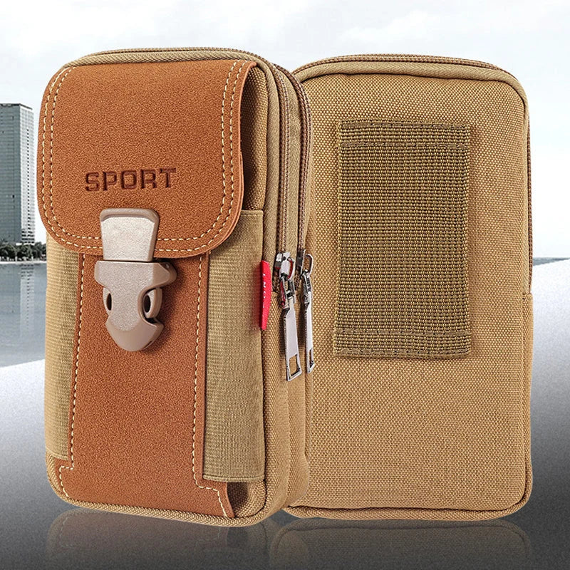 Belt Bag Water-Resistant Canvas Phone Pocket & Inner Organizer