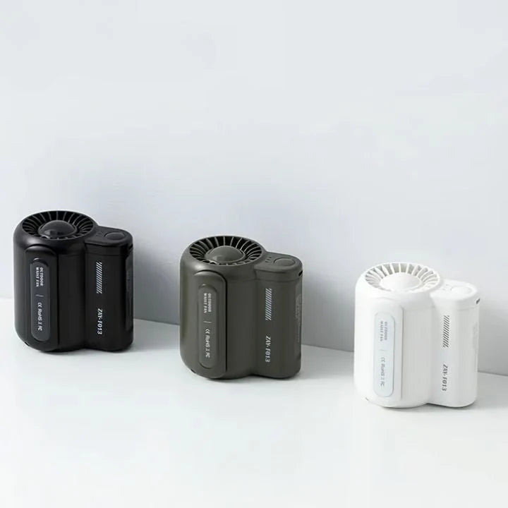 Belt Clip Fan Hands-Free 3-Speed 8-Hour Battery Life