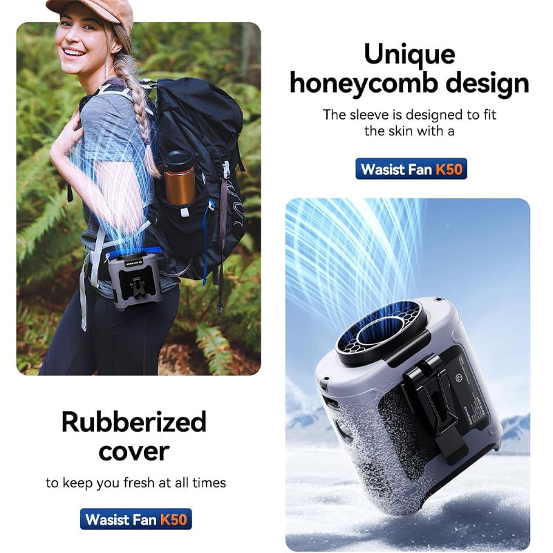 Belt Fan Hands-Free USB Rechargeable Adjustable Speeds