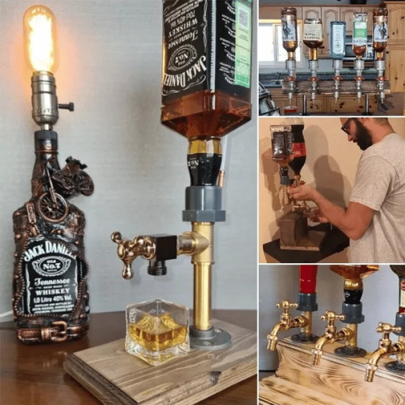 Beverage Dispenser Wooden Casing & Metal Tap 1.32 Gallon