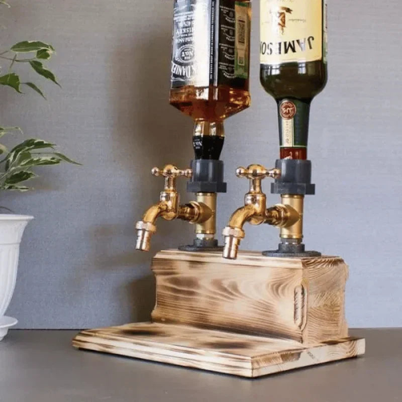 Beverage Dispenser Wooden Casing & Metal Tap 1.32 Gallon