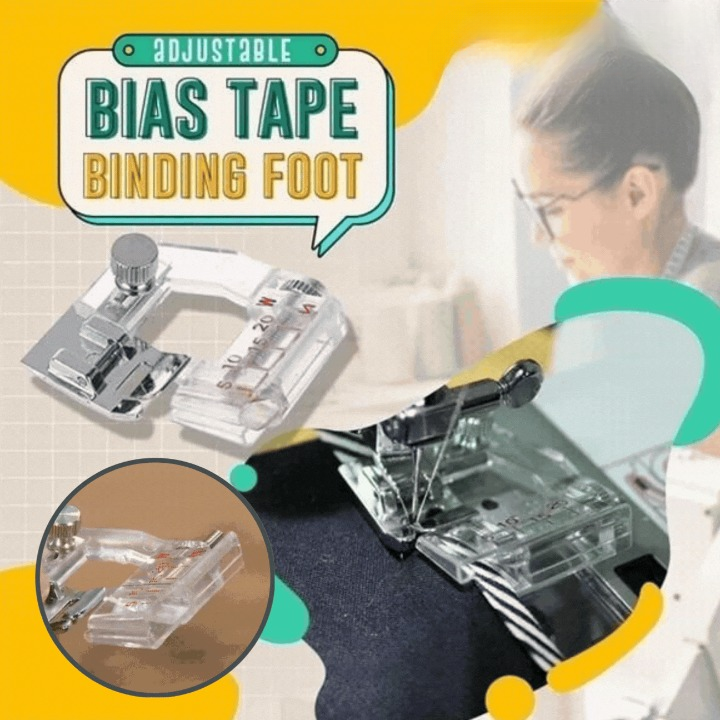 Bias Tape Foot Stepless 5-20mm Adjustment Transparent Guide