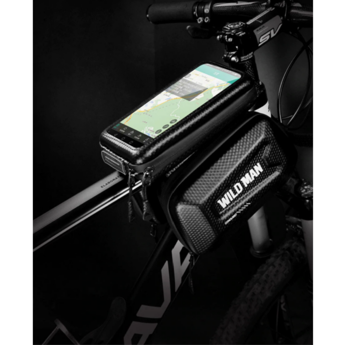 Bicycle Frame Bag Splash-Proof Hardcase Touchscreen Window Headphone Jack