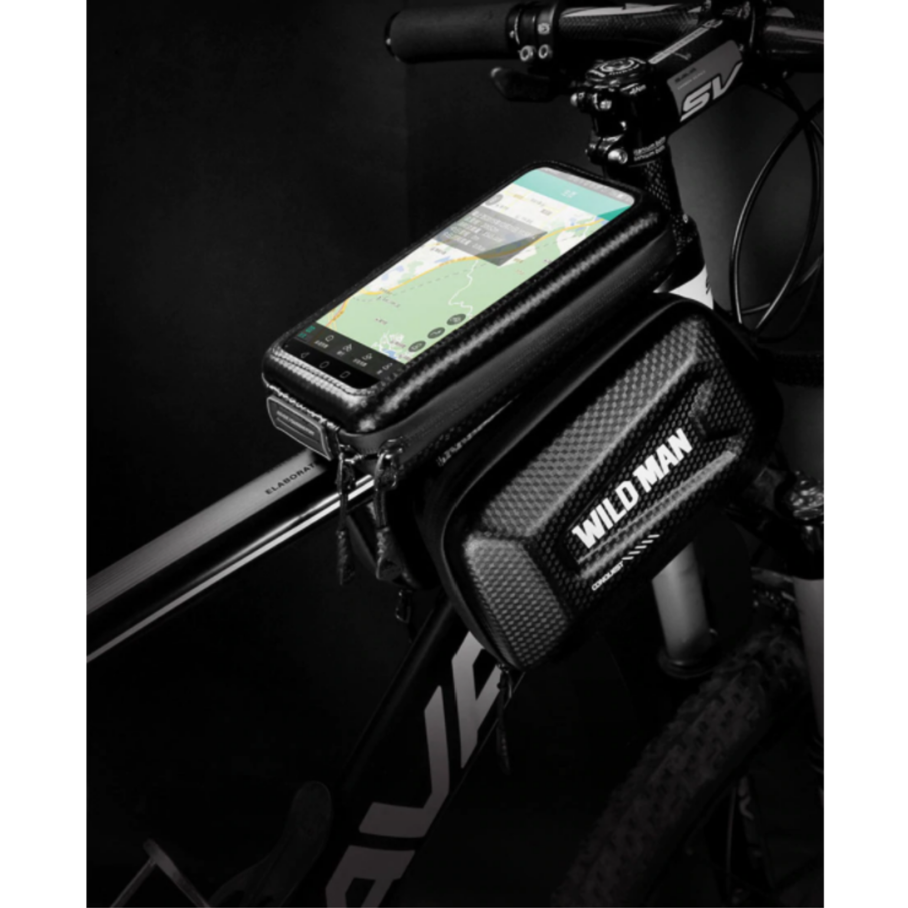 Bicycle Frame Bag Touchscreen Window Hard-Shell Stable Mounting