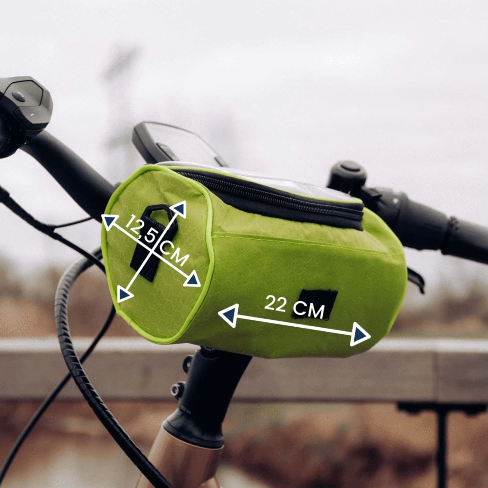 Bicycle Handlebar Bag Touchscreen Window & Splash-Resistant Nylon