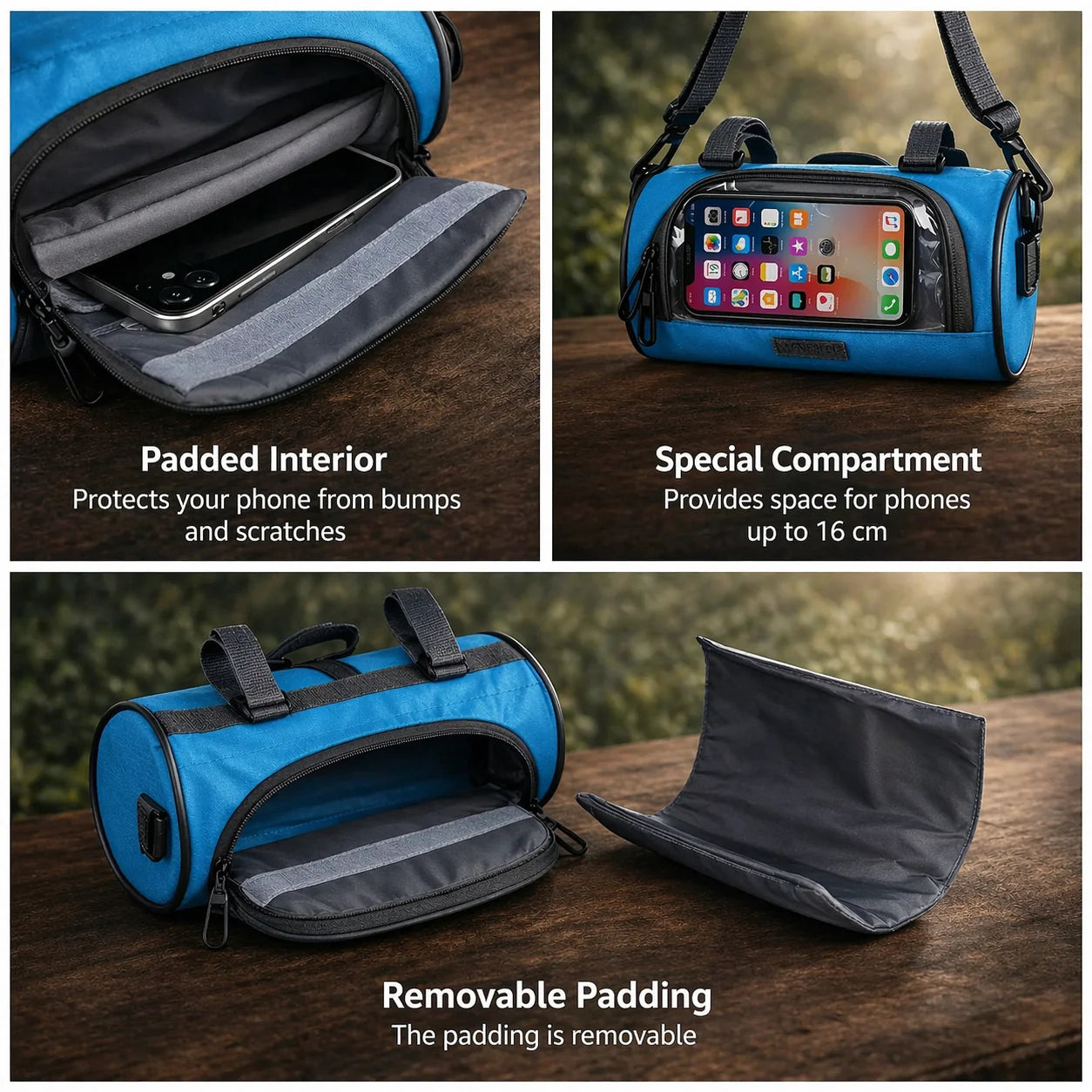 Bicycle Handlebar Bag Touchscreen Window & Water-Resistant