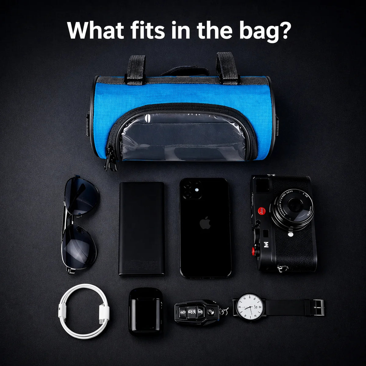 Bicycle Handlebar Bag Touchscreen Window & Water-Resistant