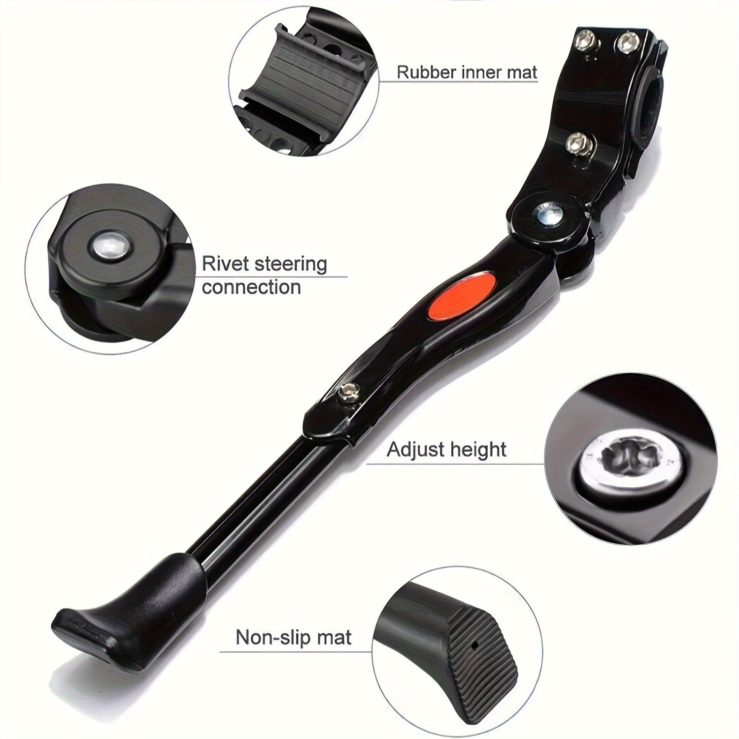 Bicycle Kickstand Height-Adjustable Aluminum-Plastic Foldable