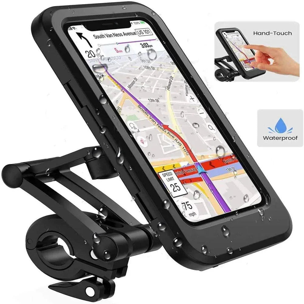 Bicycle Phone Holder Waterproof Touchscreen & 360° Swivel