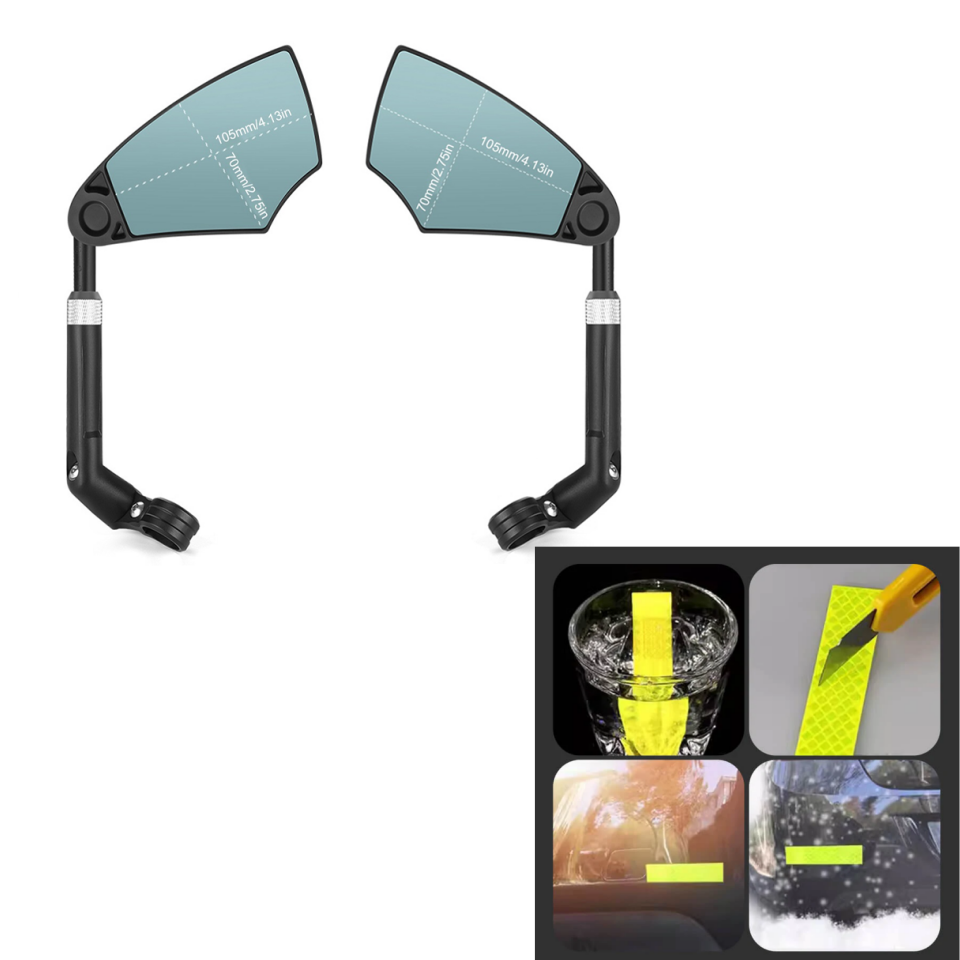 Bicycle Rearview Mirror 180° View & 360° Rotation