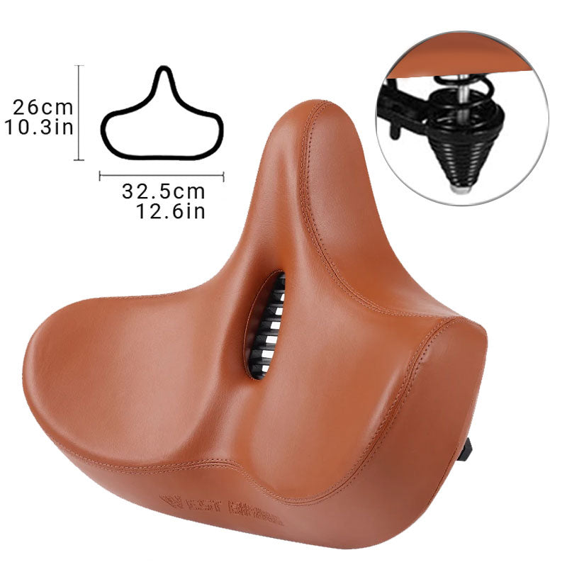 Bicycle Saddle Ergonomic Foam Padding Weatherproof Leather