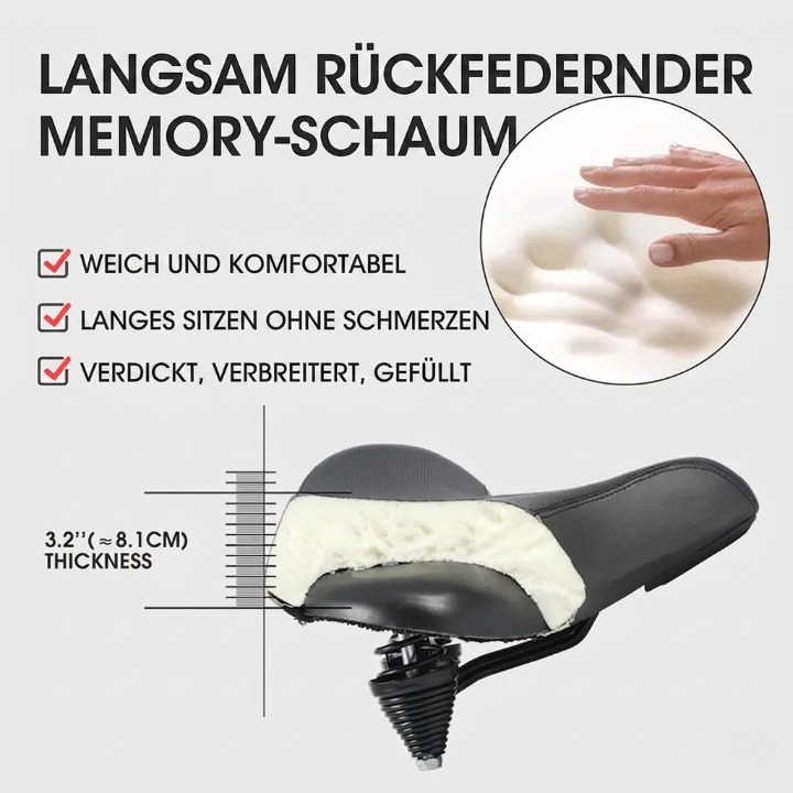 Bicycle Saddle Extra Wide Ergonomic Ventilated Channel