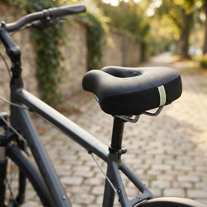 Bicycle Saddle Noseless Pressure Relief Double Spring Suspension