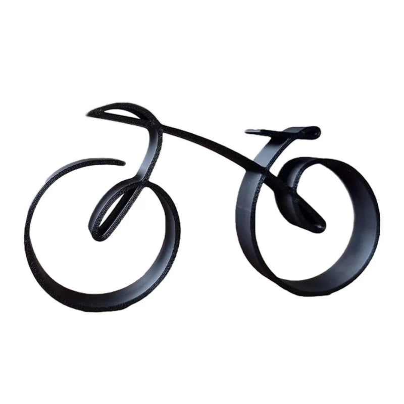 Bicycle Sculpture Minimalist Wireframe Matte Iron
