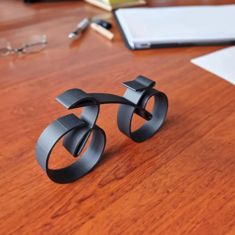 Bicycle Sculpture Minimalist Wireframe Matte Iron