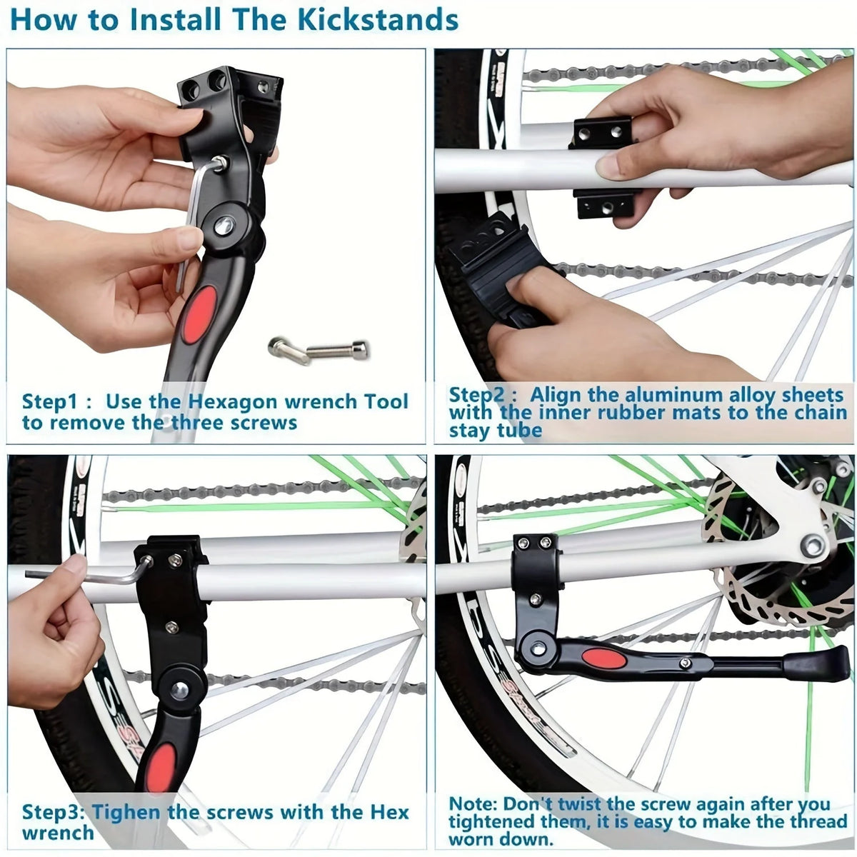 Bicycle Stand Height-Adjustable Anti-Tip Aluminum