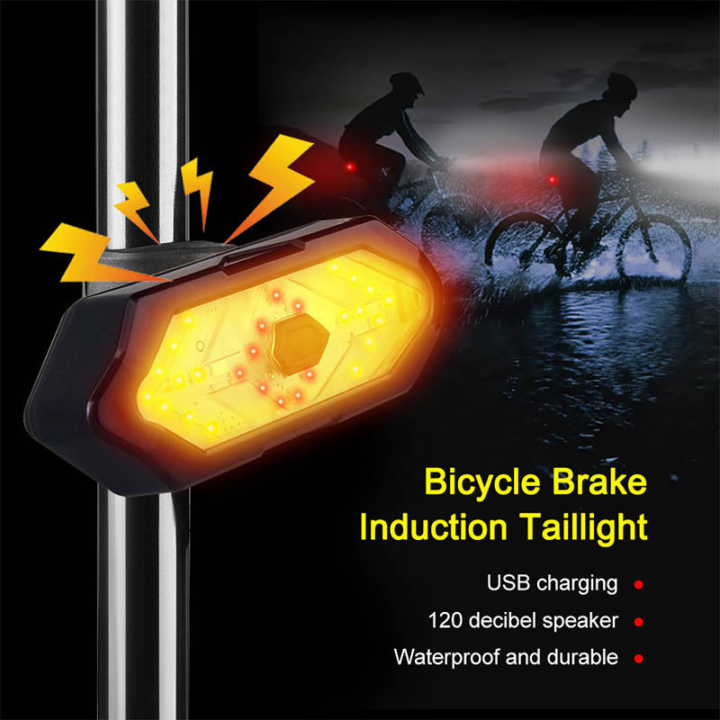 Bicycle Taillight Remote-Controlled Turn Signals USB-Rechargeable Waterproof