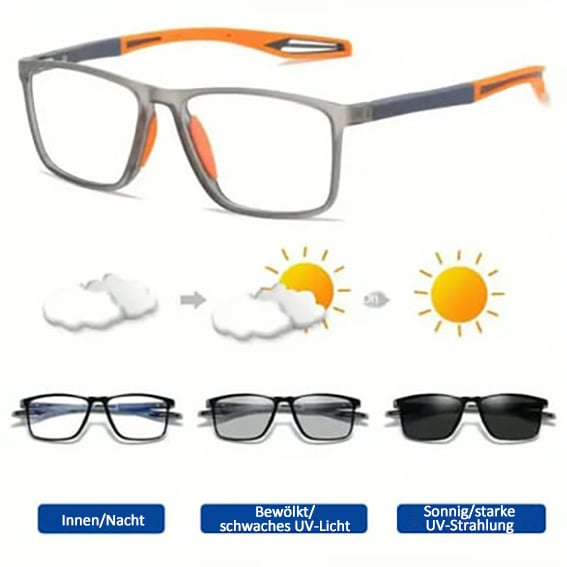 Bifocal Glasses Photochromic Lenses Blue Light & UV400 Protection