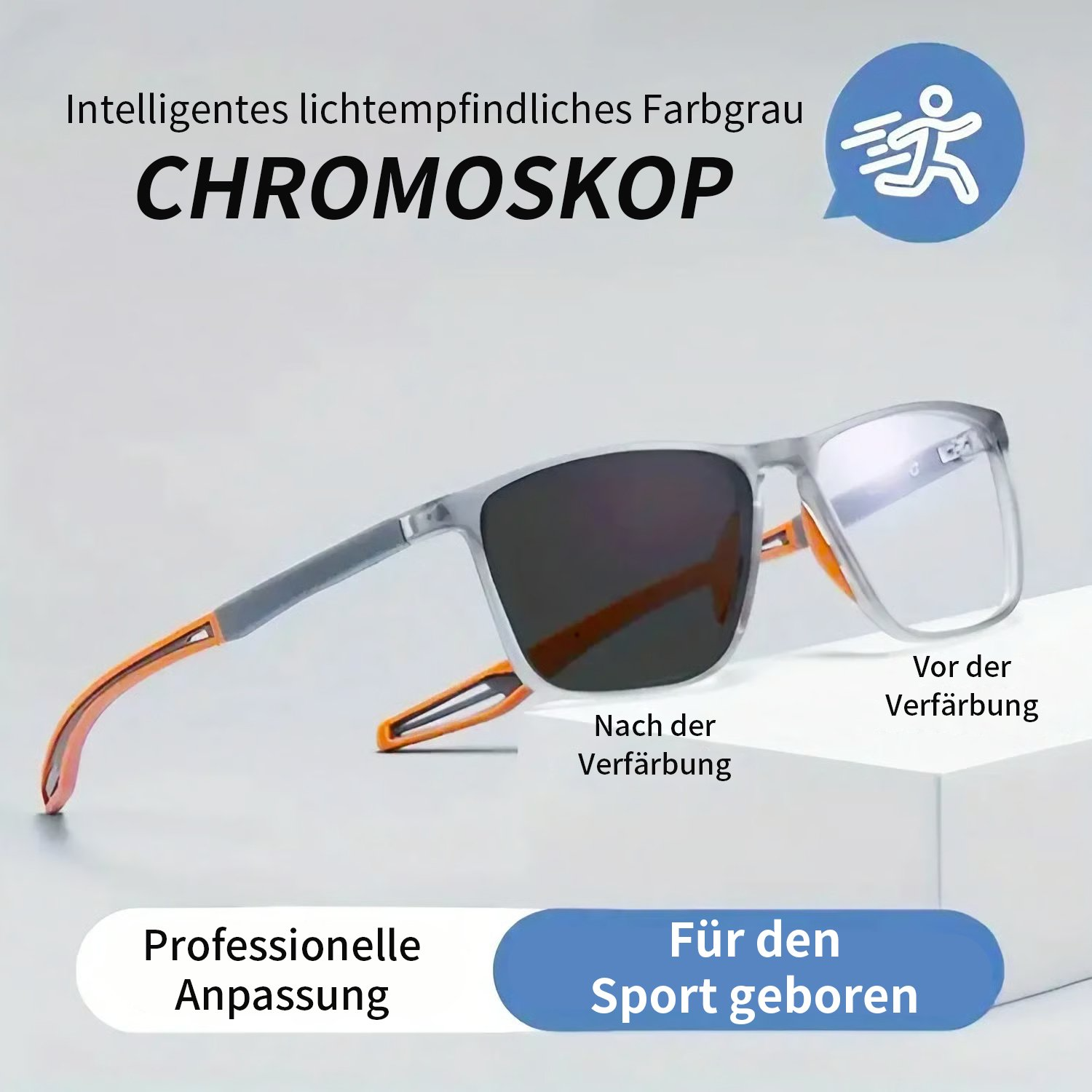 Bifocal Glasses Photochromic Lenses Blue Light & UV400 Protection
