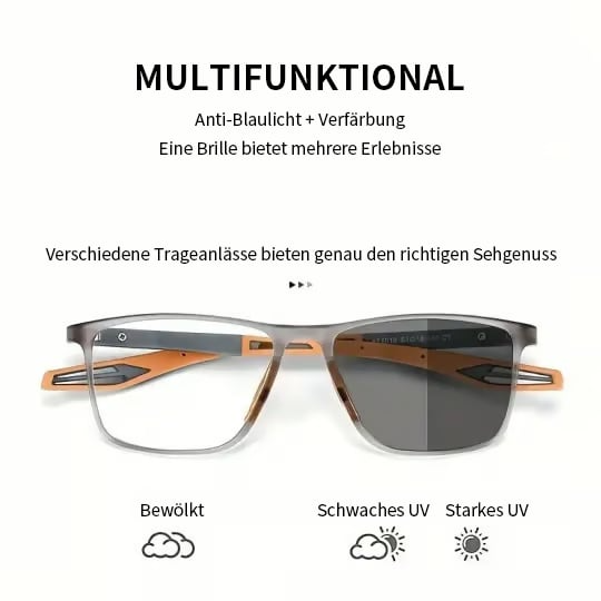Bifocal Glasses Photochromic Lenses Blue Light & UV400 Protection