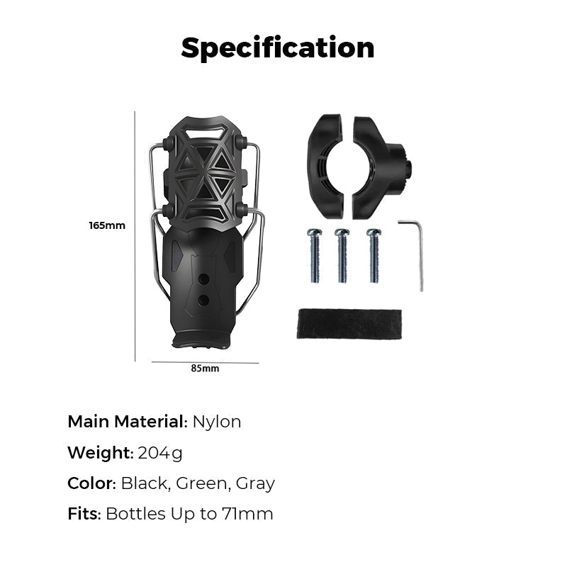 Bike Bottle Holder Adjustable Mount Universal Fit & Quick Access