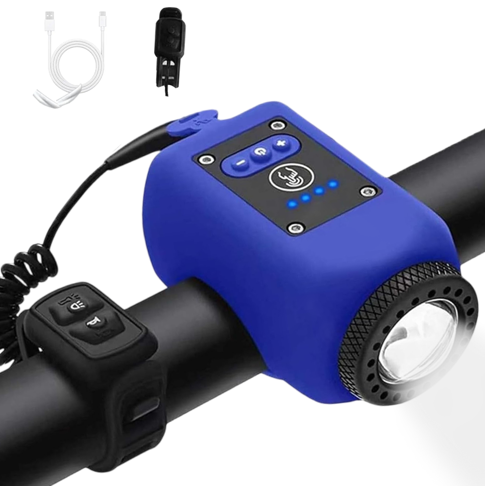 Bike Light With Horn USB Rechargeable Tool-Free Mount