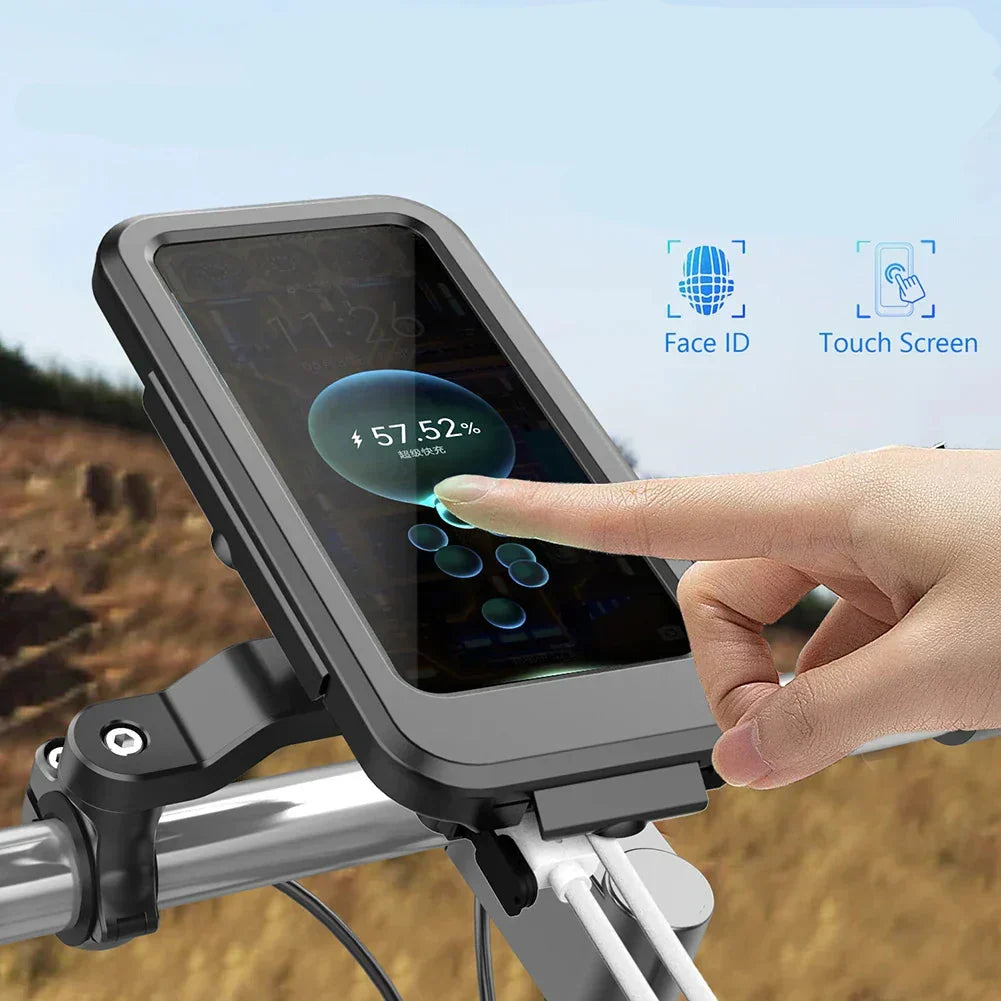 Bike Phone Mount Integrated 5000 mAh 15W Waterproof Touchscreen