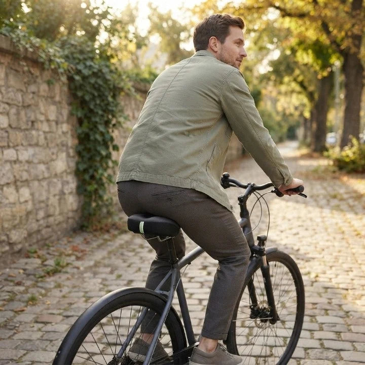Bike Saddle No-Nose Ergonomic Foam Dual-Spring Suspension