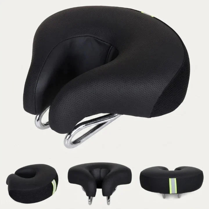 Bike Saddle No-Nose Ergonomic Foam Dual-Spring Suspension