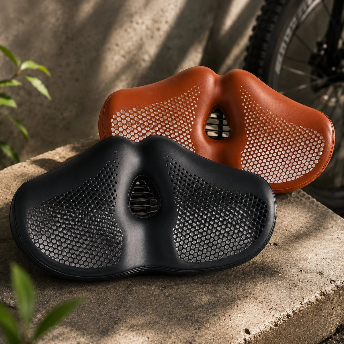 Bike Saddle Noseless Extra Wide Dual-Spring & High-Density Foam