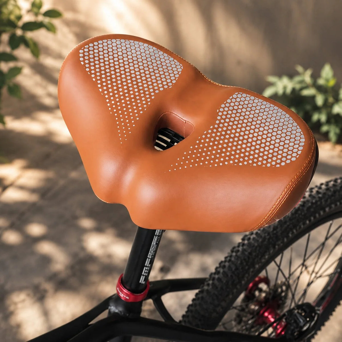 Bike Saddle Noseless Extra Wide Dual-Spring & High-Density Foam