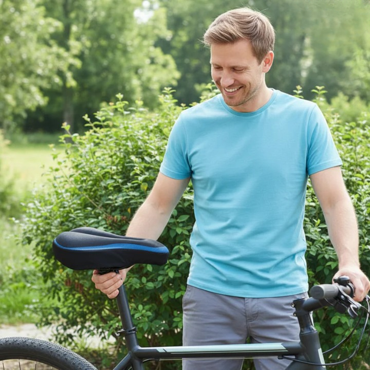 Bike Saddle Pressure-Relief Foam Ventilated & Water-Resistant