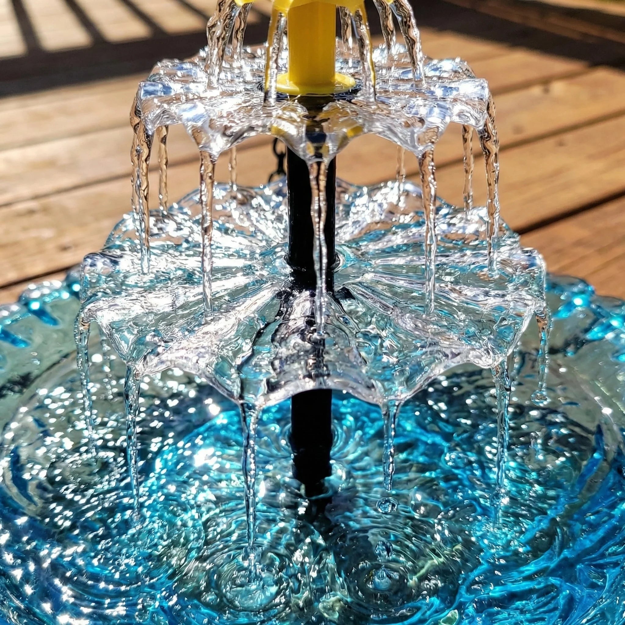 Bird Bath Hanging Solar-Powered Two-Stage Glass Bowl