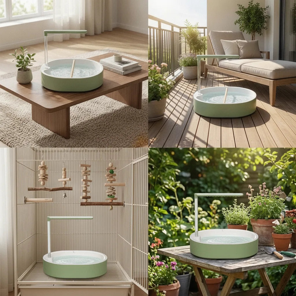 Bird Bathtub Circulating Pump USB Powered Non-Slip Basin